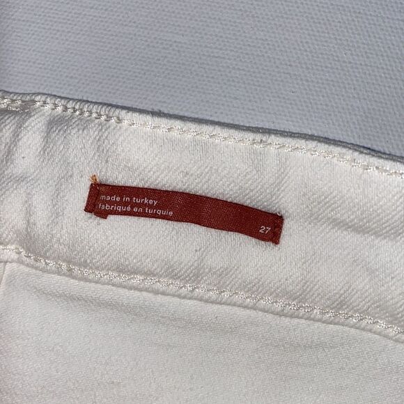 Anthropologie Pilcro Distressed Frayed Hem White Denim Jeans - Picture 14 of 16